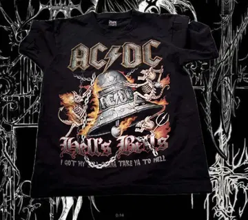 AC/DC 밴드 티셔츠 90년대 80년대 구제 의류
