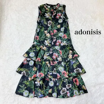 adonisis 아도니시스 꽃무늬 고급스러움 슬리브리스 롱 원피스