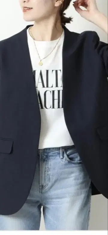 Spick & Span 린넨 라이크 노카라 자켓