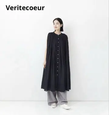 베리떼꾸르 슬리브리스 개더 블라우스 롱 원피스