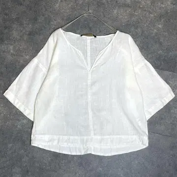ZARA 자라 린넨 스키퍼 블라우스 셔츠 오버 사이즈 화이트