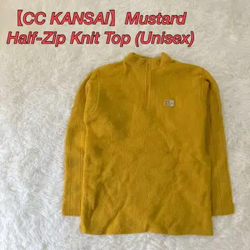 CC KANSAI 머스타드 하프 지퍼 니트 탑