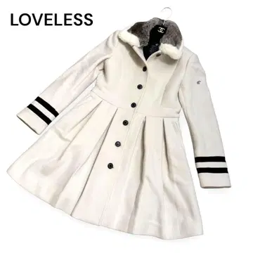 새상품급 LOVELESS 러브리스 드레스 코트 퍼 울 36 사이즈