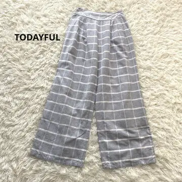TODAYFUL 투데이풀 와이드 팬츠 코튼 그레이 체크