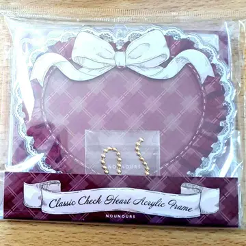 후쿠야 온라인 클래식 체크 하트 아크릴 프레임 레드 빨간색