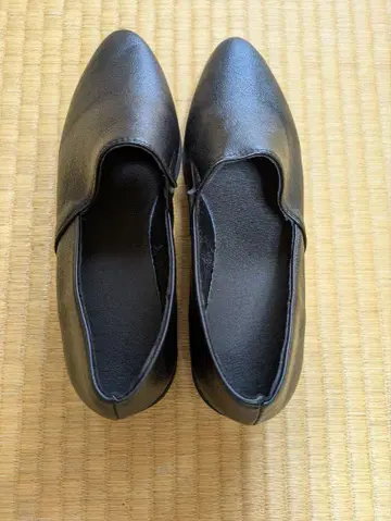 블랙 슬립온 소가죽 3cm 힐