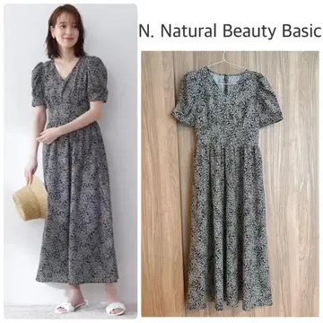 N. Natural Beauty Basic 프린트 파워 숄더 원피스