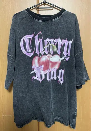 Cherry Bang 티셔츠 반팔 스트릿 빈티지 남녀공용