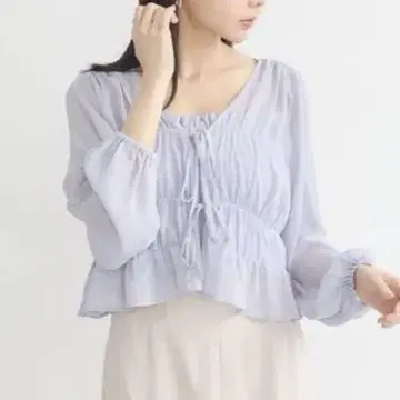 SET 2개 시어 셔링 블라우스 + 이너