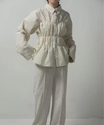 lawgy stripe front shirring shirt
