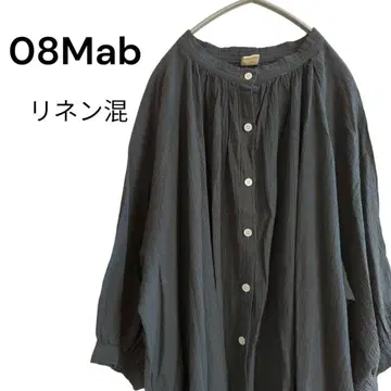 08Mab 린넨 혼방 롱 원피스 마터니티 린넨 면 그레이