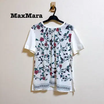 MAX MARA 보타니컬 무늬 반팔 티셔츠