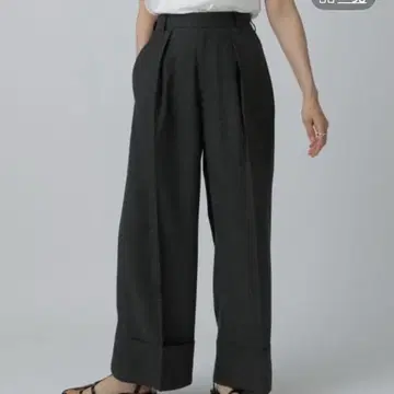 렙심 린넨 블렌드 슬랙스 팬츠 M