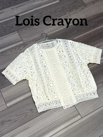 Lois Crayon 아이보리 레이스 반팔 가디건
