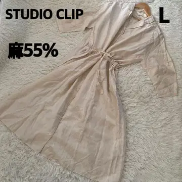 STUDIO CLIP 린넨 55% L 사이즈 셔츠 원피스