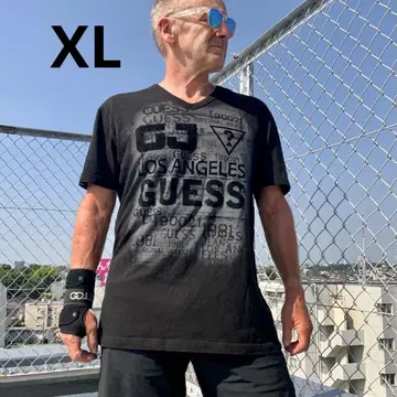 GUESS 블랙 티셔츠 텍스처 XL 그런지