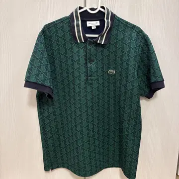 LACOSTE 기하학 패턴 피케 셔츠 M