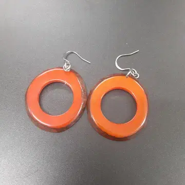 오렌지 후프 귀걸이