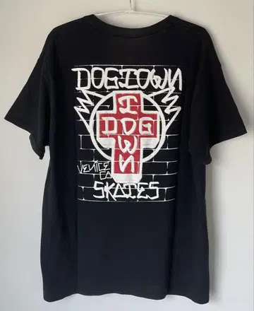 DOG TOWN 도그타운 티셔츠 L 블랙 크로스