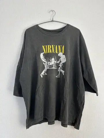 NIRVANA 그래픽 티셔츠 반소매 다크 그레이
