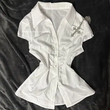 00s 다크 코어 다크 코케트 셔츠 발레 코어 호라게 개더