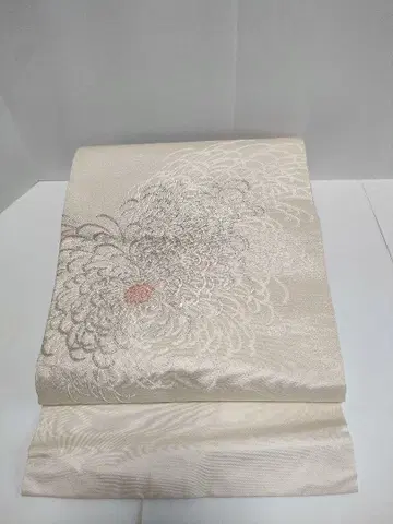 나고야 오비 아이보리 국화 자수