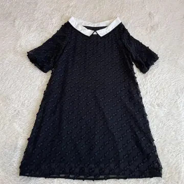 franche lippee 프랑슈리페 원피스 리본 무늬 블랙