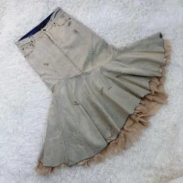 초레어 랄프 로렌 머메이드 스커트 데님 레이스 빈티지 Y2K