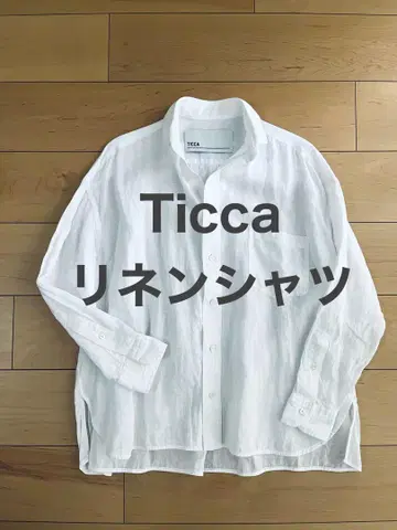 ticca 티카 린넨 100% 셔츠 블라우스 화이트