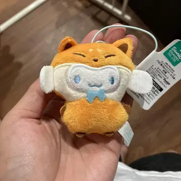 산리오 봉제 인형 스트랩 오렌지 시나몬