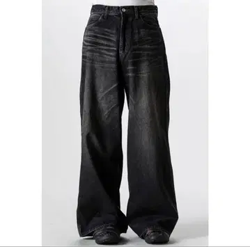masu 24aw Baggy Jeans Black size46