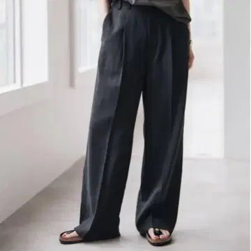 하이브리드 라미 1턱 팬츠 블랙