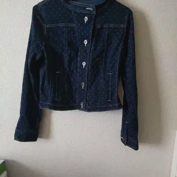 bellas closet 다크 블루 도트 무늬 자켓