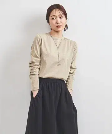 유나이티드 애로우즈 라메 롱 슬리브 티셔츠