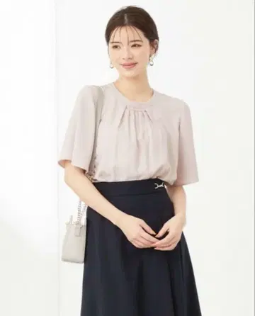 any SIS 반팔 블라우스 로즈 그레이