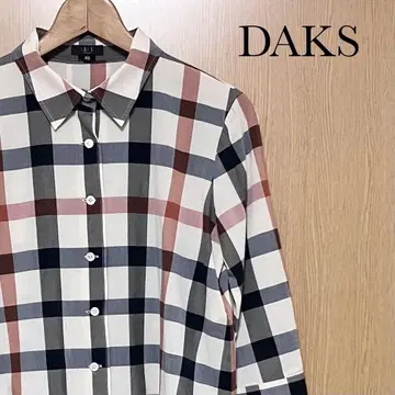 새상품급 닥스 블라우스 셔츠 체크 무늬 7부 소매