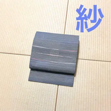 미사용 사 블루 그레이 계열 오비(약 27.3cm) 나고야 오비 은실