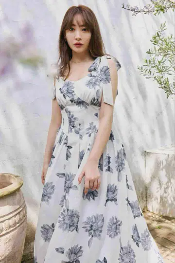 Herlipto Sunflower-Printed Midi Dress