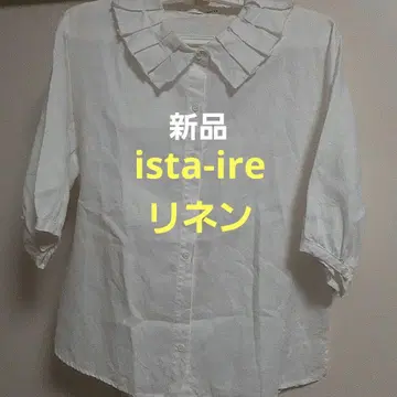인기 새상품 ist-ire 이스타일 프릴 오리 소매 셔츠 린넨
