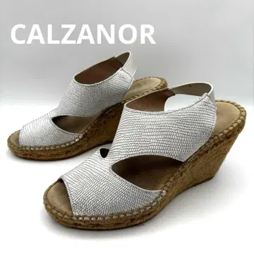 CALZANOR 실버 웨지솔 샌들 통굽