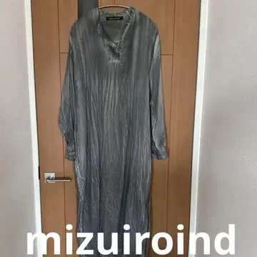 mizuiro ind 그레이 롱 셔츠 원피스