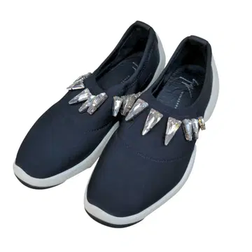 GIUSEPPE ZANOTTI 스팽글 블랙 슬립온 스니커즈 34