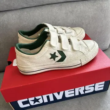 CONVERSE 스니커즈 아이보리/그린