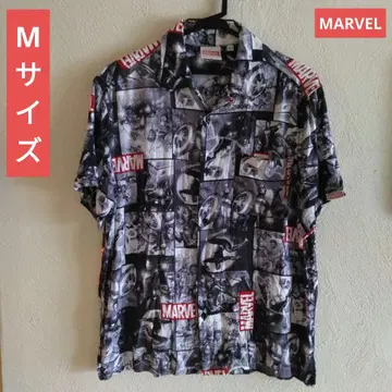MARVEL 마블 [M] 오픈 카라 올 패턴 반팔 알로하 셔츠
