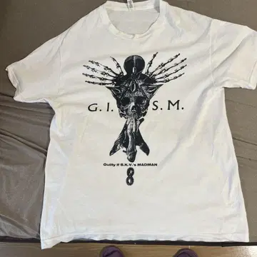 G.I.S.M. 티셔츠 8호 화이트 L 사이즈