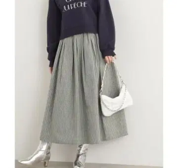 N.natural beauty basic 스트라이프 롱 스커트 M 사이즈