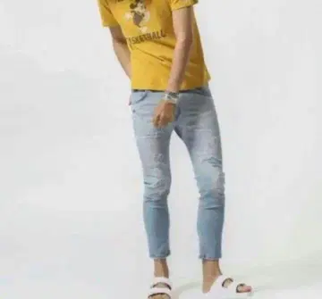 나노 유니버스 Lee 데미지 데님 청바지