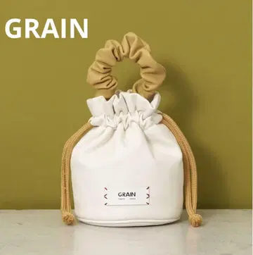 GRAIN 그레인 개더 핸들 복조리 라운드 백 아이보리