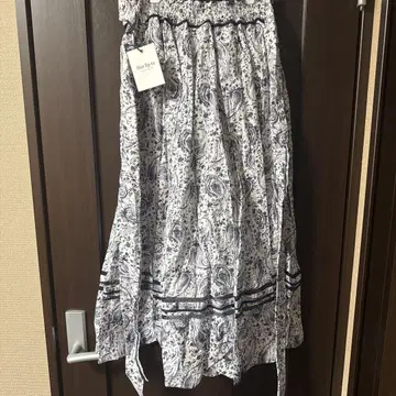 Paisley print cotton long skirt 하립투