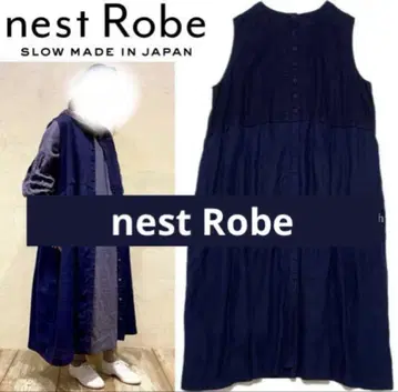 nest Robe 슬리브리스 롱 원피스 F 다크 블루